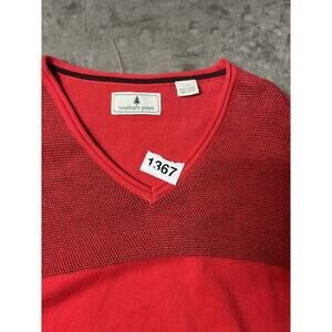 Southern Pines Sweater Mens Large Red Crew Neck Pullover Knit Casual‎ Outdoor